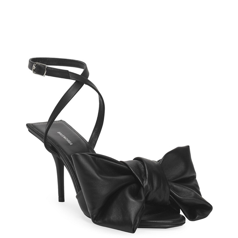Balenciaga leather sandals with giant bow detail